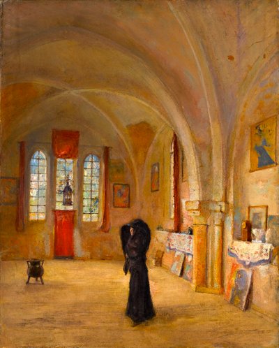 The Artists Studio, La Vielle Chapelle, La Boissiere, Chateauden, c.1909 by Albert de Belleroche